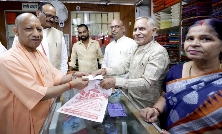 CM Yogi Adityanath at Gandhi Ashram in Lucknow on Gandhi Jayanti.
