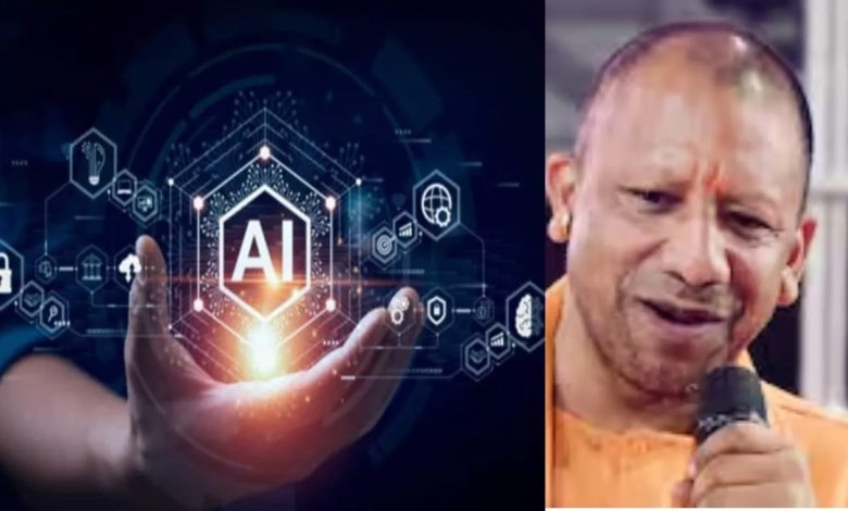 मुख्यमंत्री योगी आदित्यनाथ HCL Tech लखनऊ के 10वें स्थापना दिवस समारोह में IT City Phase-2 की आधारशिला रखते हुए।