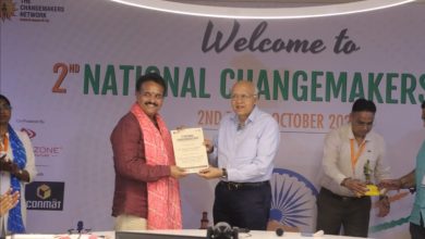 नेशनल चेंजमेकर्स मीट 2026 में सम्मानित अनूपशहर विधायक संजय कुमार शर्मा।
