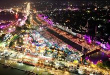 दीपोत्सव-2026 के लिए रामायण थीम पर सजाई जा रही अयोध्या और राम की पैड़ी का दृश्य।